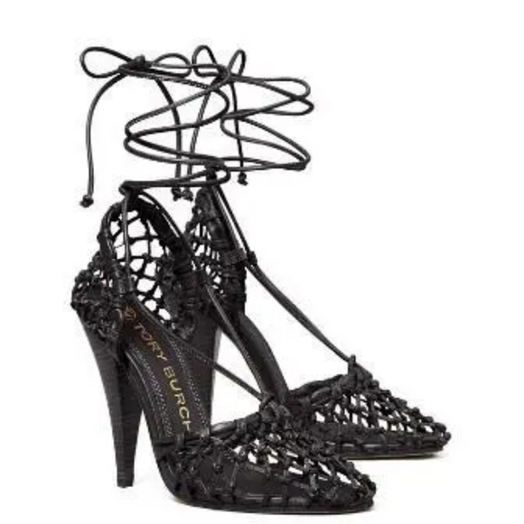 Tory Burch Shoes - Tory Burch Helena Mesh Lace Pump Black Size 11